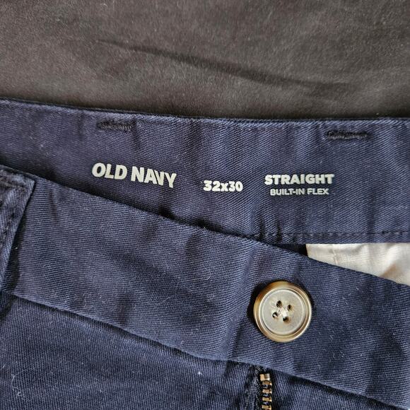 Old Navy Straight Built In Flex Navy Pants Size 32x30 Mens Preppy Casual - Picture 5 of 9